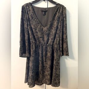 Olive Dress with Sleeves